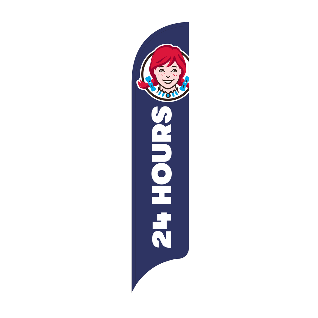 15' Wendy's Blue 24 Hours Late Night AdverSail Flag (2024 art)