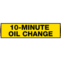 2' x 8' FullSpeed Automotive Yellow 10 Minute Oil Change Mesh Bay Banner (single-sided)