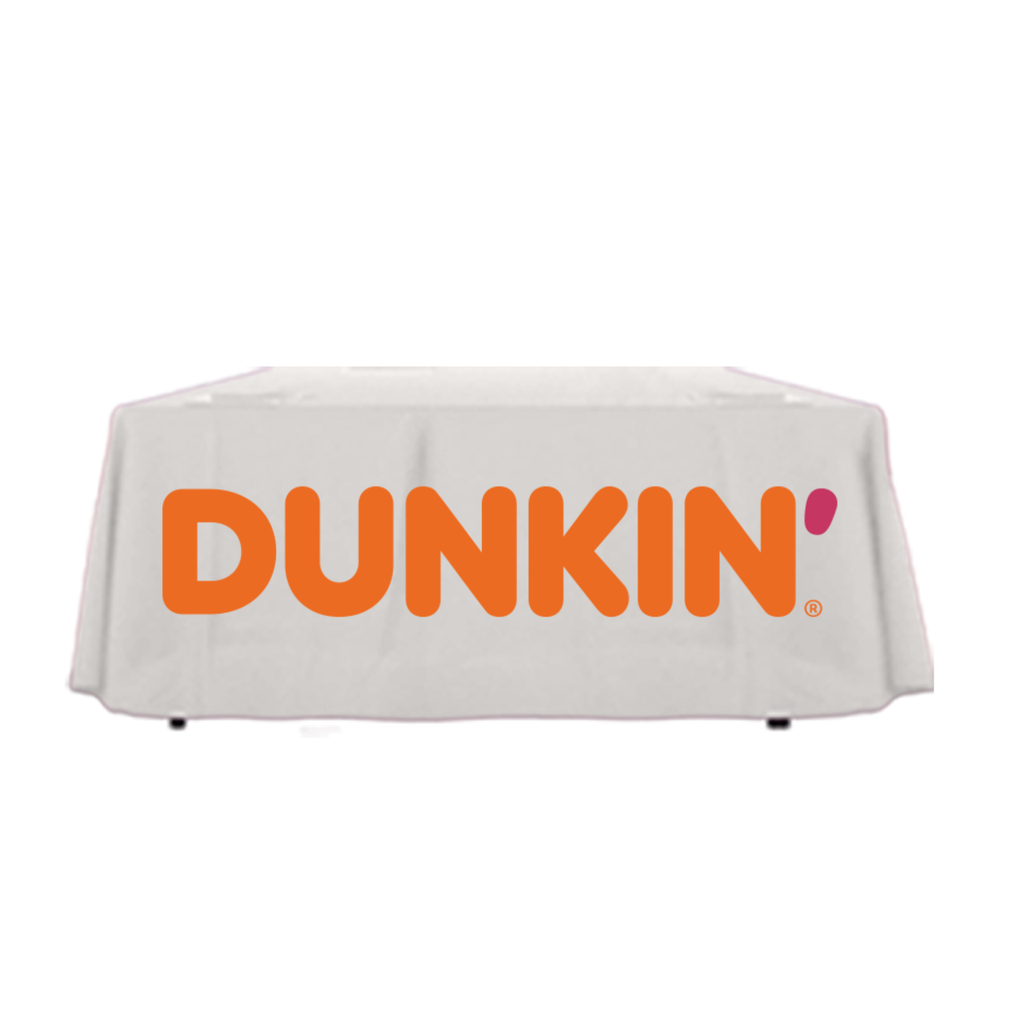 6' Dunkin' Donuts Cream & Orange Logo Drape Tablecloth