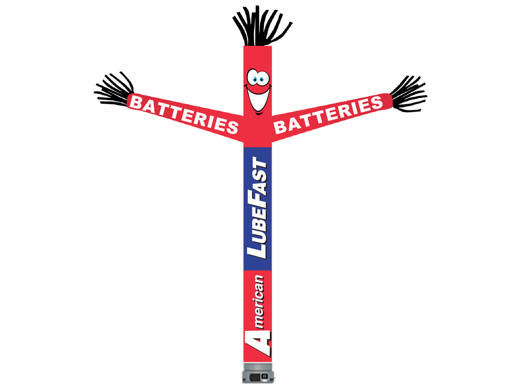 18' FullSpeed American LubeFast Red Batteries Tube Dancer Fabric Only (with face & arms)