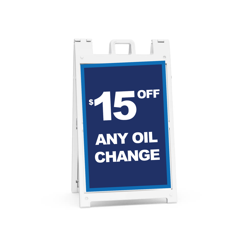 24" x 36" FullSpeed Blue $15 Off Any Oil Change Coroplast A-frame Insert Only