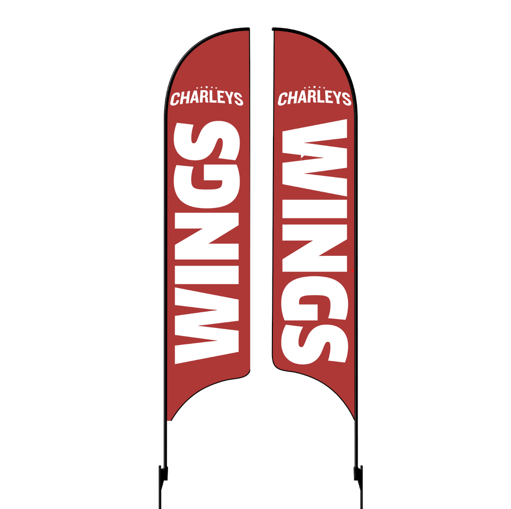 Kit for 15' Charleys Philly Steaks Red Wings Double Sided AdverSail Flag