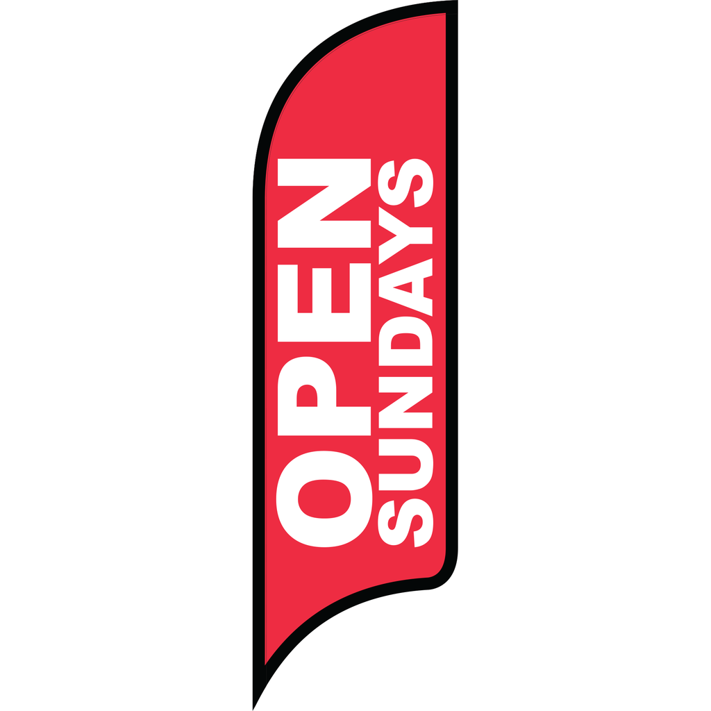 12' FullSpeed Automotive Red Open Sundays AdverSail Flag