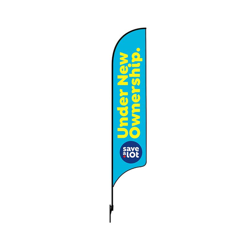15' Save A Lot Double Sided Under New Ownership. AdverSail Flag
